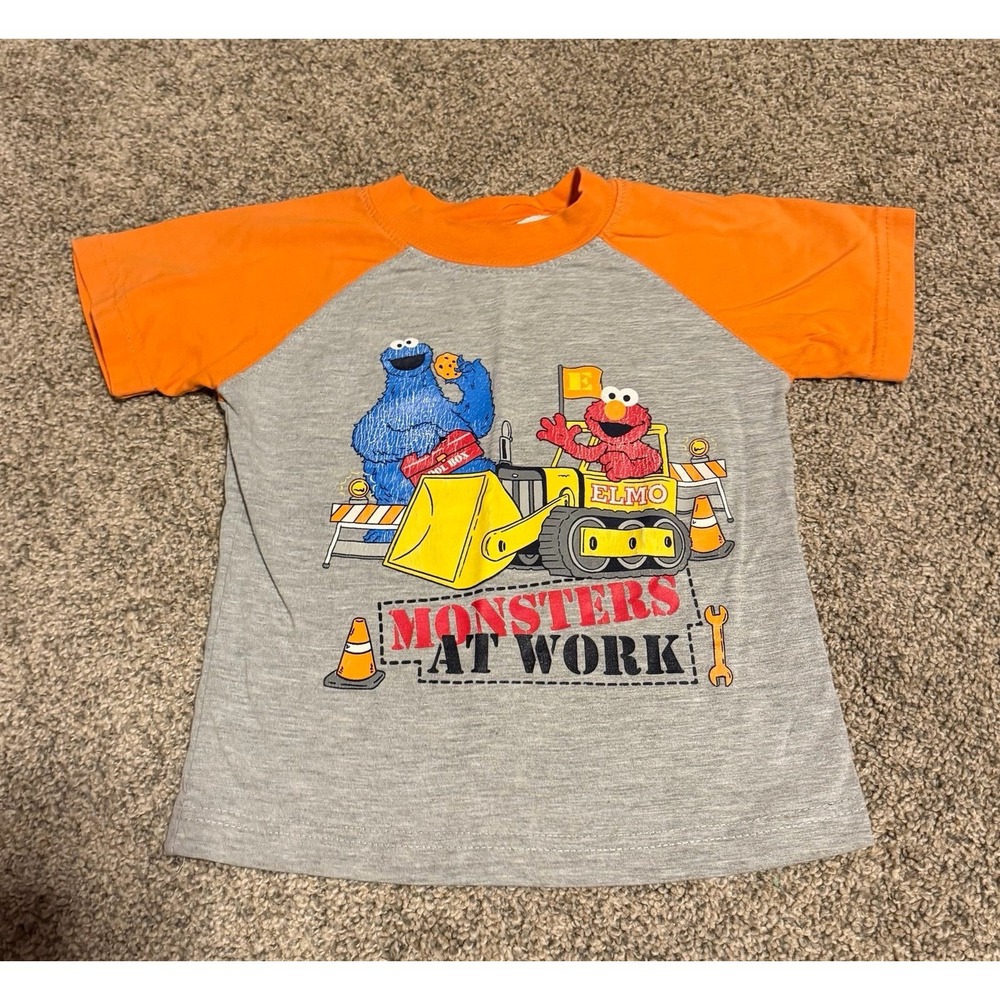 Sesame Street Monsters At Work Elmo Cookie Monster Shirt Toddler 3T - Picture 1 of 4